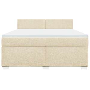 Box spring postel s matrací krémová 180x200 cm textil - obrázek 6