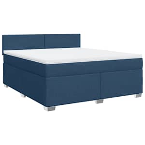 Box spring postel s matrací modrá 180x200 cm textil - obrázek 3