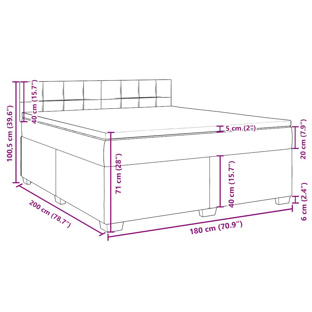 Box spring postel s matrací světle šedá 180 x 200 cm textil - obrázek 18