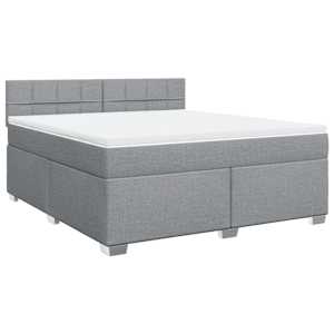Box spring postel s matrací světle šedá 180 x 200 cm textil - obrázek 3