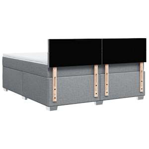 Box spring postel s matrací světle šedá 180 x 200 cm textil - obrázek 12