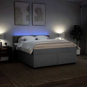 Box spring postel s matrací světle šedá 180 x 200 cm textil - obrázek 5