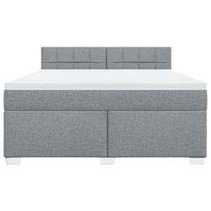 Box spring postel s matrací světle šedá 180 x 200 cm textil - obrázek 6