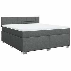 Box spring postel s matrací tmavě šedá 180x200 cm textil - obrázek 3