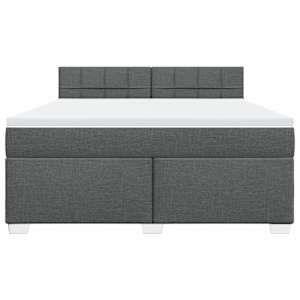 Box spring postel s matrací tmavě šedá 180x200 cm textil - obrázek 6