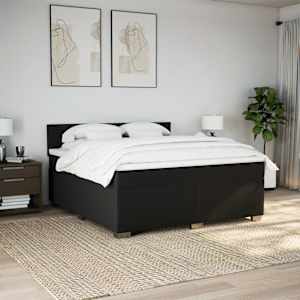 Box spring postel s matrací černá 180x200 cm textil - obrázek 4