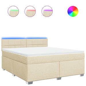 Box spring postel s matrací krémová 180x200 cm textil - obrázek 2