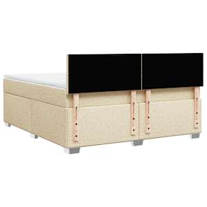 Box spring postel s matrací krémová 180x200 cm textil - obrázek 12
