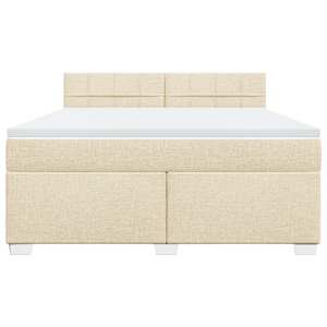 Box spring postel s matrací krémová 180x200 cm textil - obrázek 6