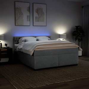 Box spring postel s matrací světle šedá 180 x 200 cm textil - obrázek 5