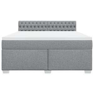 Box spring postel s matrací světle šedá 180 x 200 cm textil - obrázek 6