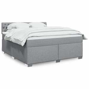 Box spring postel s matrací světle šedá 180 x 200 cm textil - obrázek 1