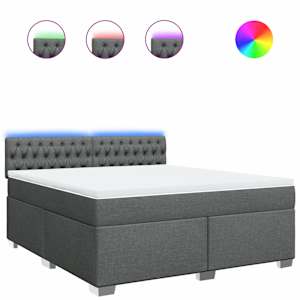 Box spring postel s matrací tmavě šedá 180x200 cm textil - obrázek 2