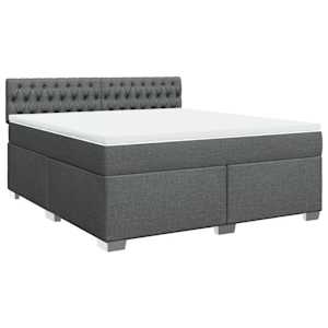 Box spring postel s matrací tmavě šedá 180x200 cm textil - obrázek 3