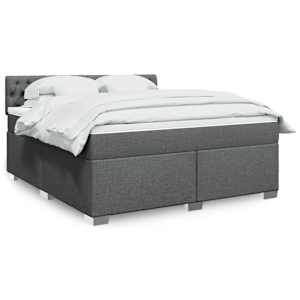 Box spring postel s matrací tmavě šedá 180x200 cm textil - obrázek 1