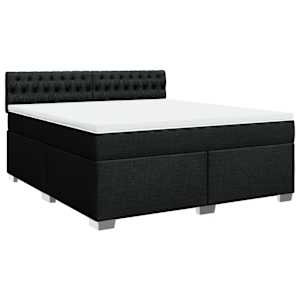 Box spring postel s matrací černá 180x200 cm textil - obrázek 3