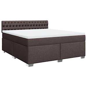 Box spring postel s matrací tmavě hnědá 180x200 cm textil - obrázek 3