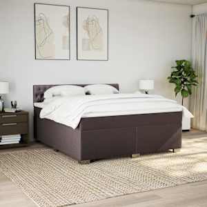 Box spring postel s matrací tmavě hnědá 180x200 cm textil - obrázek 4