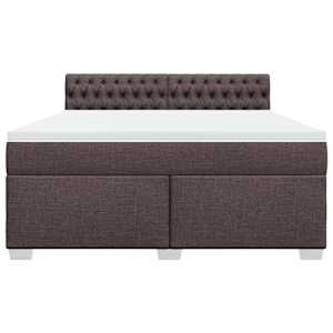 Box spring postel s matrací tmavě hnědá 180x200 cm textil - obrázek 6
