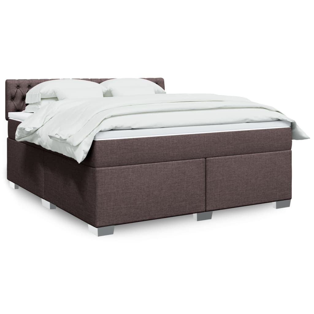 Boxspringbett mit Matratze Dunkelbraun 180×200 cm Stoff