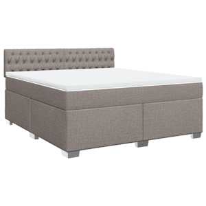 Box spring postel s matrací taupe 180x200 cm textil - obrázek 3