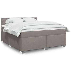 Box spring postel s matrací taupe 180x200 cm textil - obrázek 1