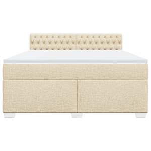 Box spring postel s matrací krémová 180x200 cm textil - obrázek 6
