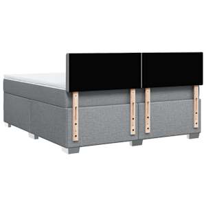 Box spring postel s matrací světle šedá 180 x 200 cm textil - obrázek 12
