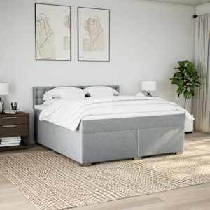 Box spring postel s matrací světle šedá 180 x 200 cm textil - obrázek 4