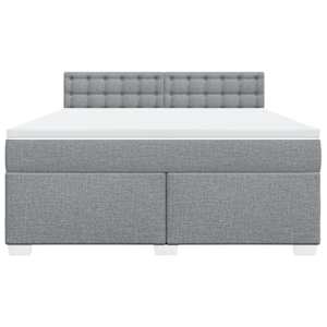 Box spring postel s matrací světle šedá 180 x 200 cm textil - obrázek 6