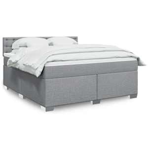 Box spring postel s matrací světle šedá 180 x 200 cm textil - obrázek 1