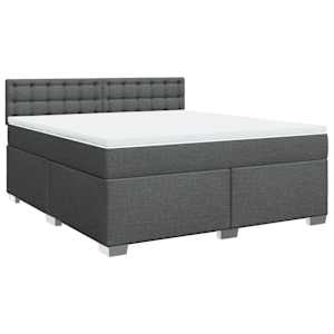 Box spring postel s matrací tmavě šedá 180x200 cm textil - obrázek 3