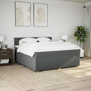 Box spring postel s matrací tmavě šedá 180x200 cm textil - obrázek 4