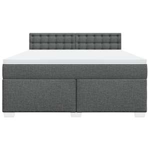 Box spring postel s matrací tmavě šedá 180x200 cm textil - obrázek 6