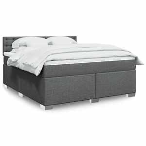 Box spring postel s matrací tmavě šedá 180x200 cm textil - obrázek 1