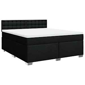 Box spring postel s matrací černá 180x200 cm textil - obrázek 3