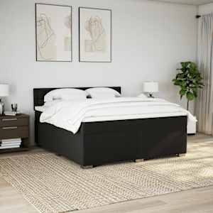 Box spring postel s matrací černá 180x200 cm textil - obrázek 4
