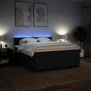 Box spring postel s matrací černá 180x200 cm textil - obrázek 5