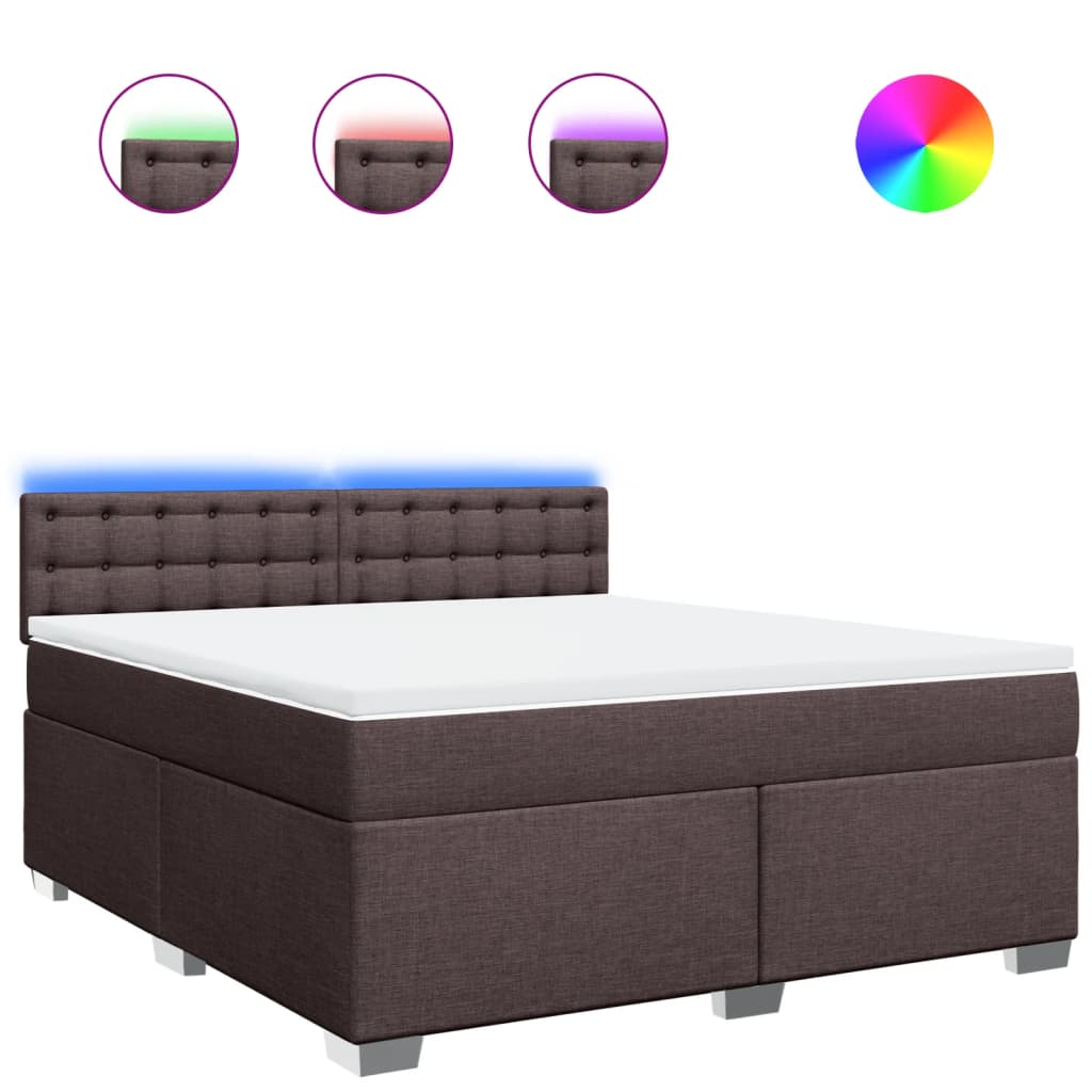 vidaXL Box spring postel s matrací tmavě hnědá 180x200 cm textil