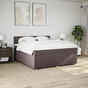 Box spring postel s matrací tmavě hnědá 180x200 cm textil - obrázek 4