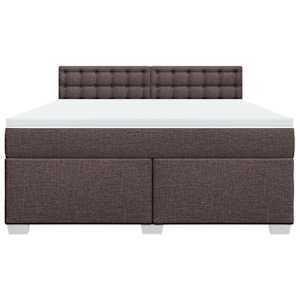 Box spring postel s matrací tmavě hnědá 180x200 cm textil - obrázek 6