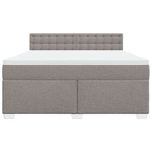 Box spring postel s matrací taupe 180x200 cm textil - obrázek 6