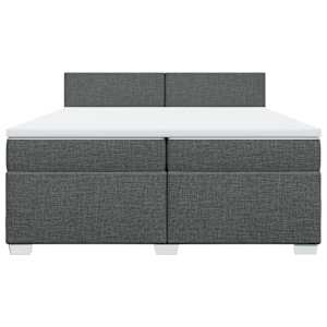 Box spring postel s matrací tmavě šedá 200x200 cm textil - obrázek 6