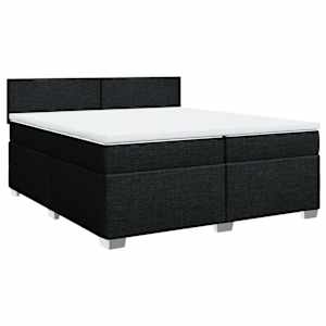 Box spring postel s matrací černá 200x200 cm textil - obrázek 3