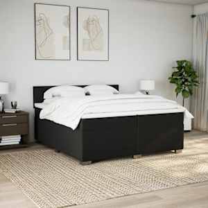 Box spring postel s matrací černá 200x200 cm textil - obrázek 4