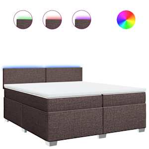 Box spring postel s matrací tmavě hnědá 200x200 cm textil - obrázek 2