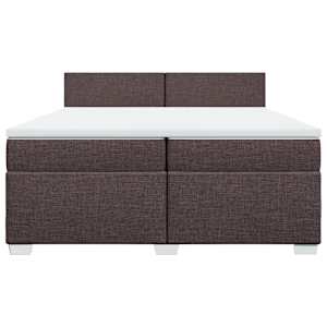 Box spring postel s matrací tmavě hnědá 200x200 cm textil - obrázek 6