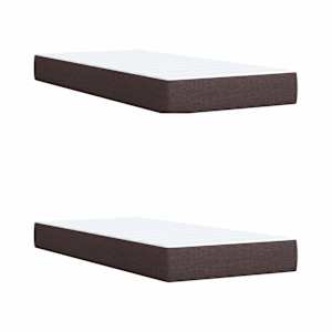 Box spring postel s matrací tmavě hnědá 200x200 cm textil - obrázek 9