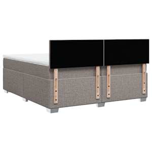 Box spring postel s matrací taupe 200x200 cm textil - obrázek 12