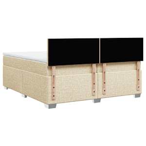 Box spring postel s matrací krémová 200x200 cm textil - obrázek 12